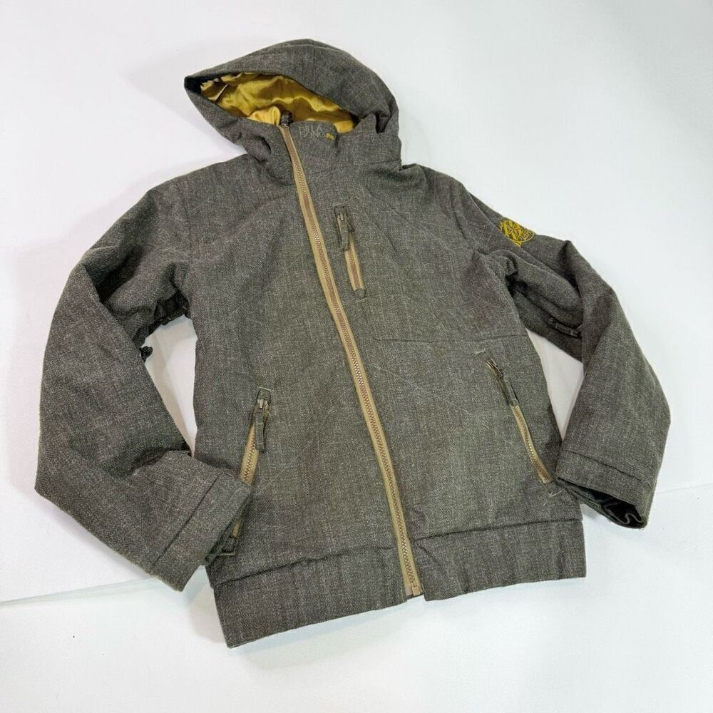 Billabong Jacket Coat Womens XS Ski‎ Snowboard Powder Skirt Gray Hooded Vents